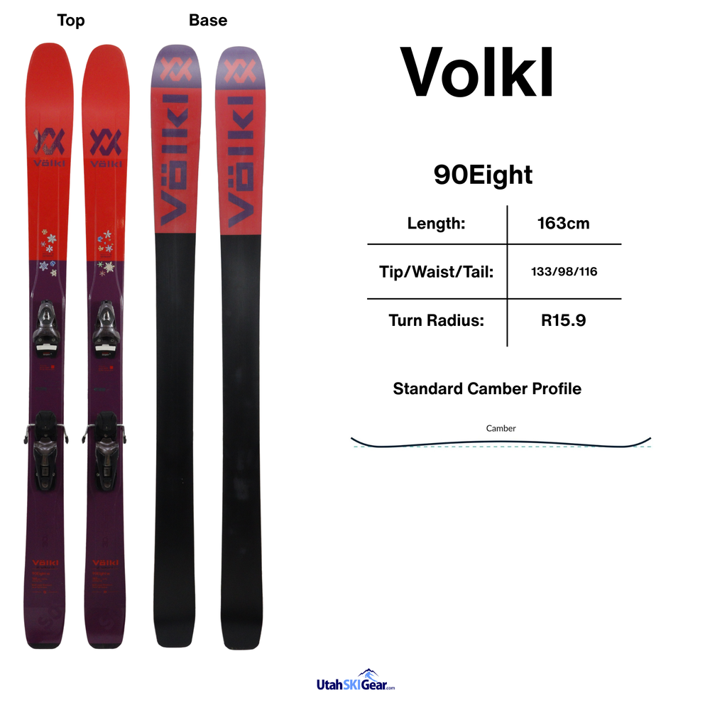 Volkl 90Eight 163cm w/ Look NX11 Bindings - USED USED SKIS Volkl
