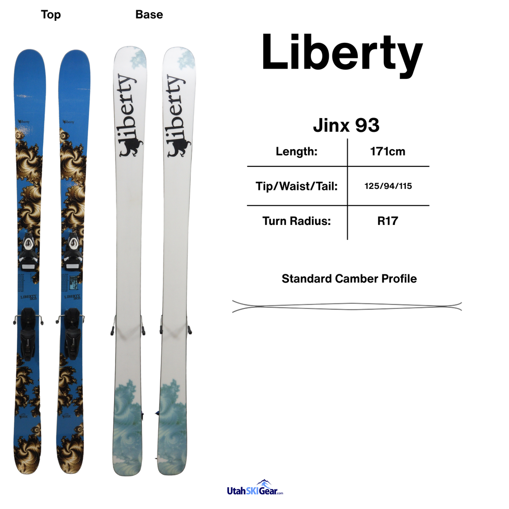 Liberty Jinx 93 171cm w/ Rossignol Axium 11 Binding - USED USED SKIS Liberty
