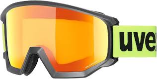 Uvex Athletic CV Ski Goggles GOGGLES Uvex Black Matte with Mirror Orange/Storm Lens  