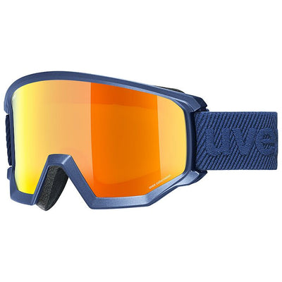 Uvex Athletic CV Ski Goggles GOGGLES Uvex Navy Matte with Mirror Orange/CV Green Lens  