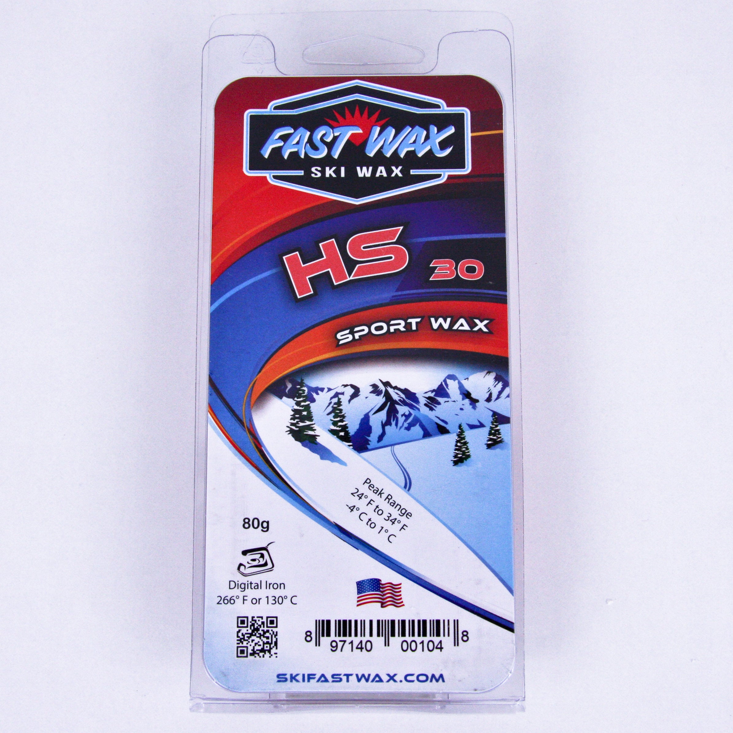 Fast Wax HS30 80g NonFluorinated Warm Ski Wax Utah Ski Gear