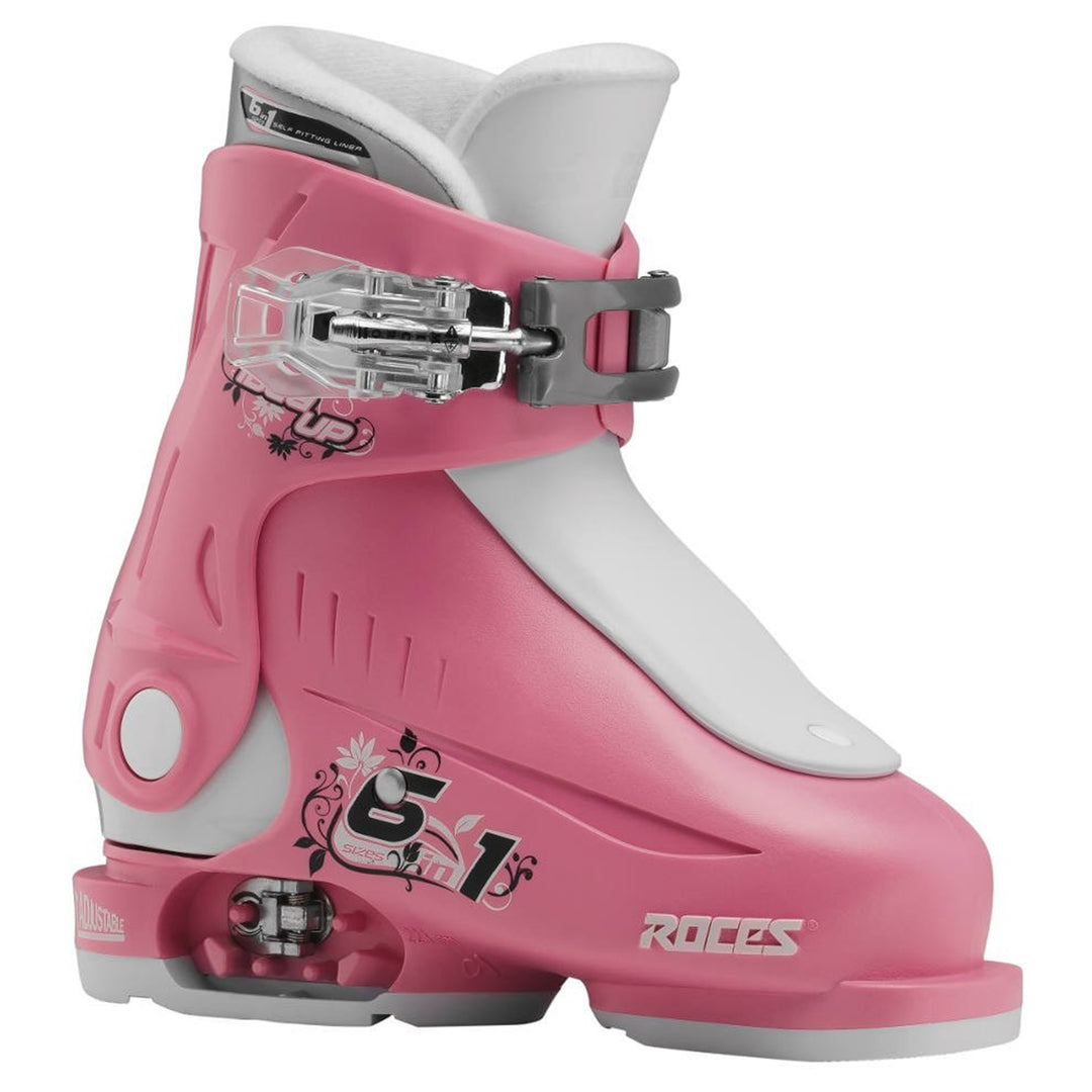 Roces IDEA Up Adjustable Youth Ski Boots | Size 16.0-18.5 SKI BOOTS Roces Deep Pink/White