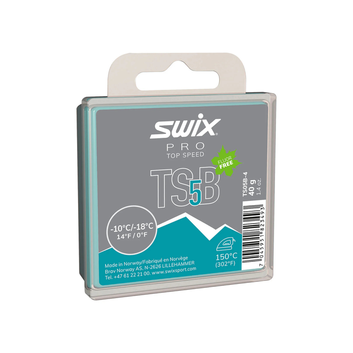 Swix Top Speed Black Wax 40g SKI & SNOWBOARD WAX Swix TSB 5 Teal