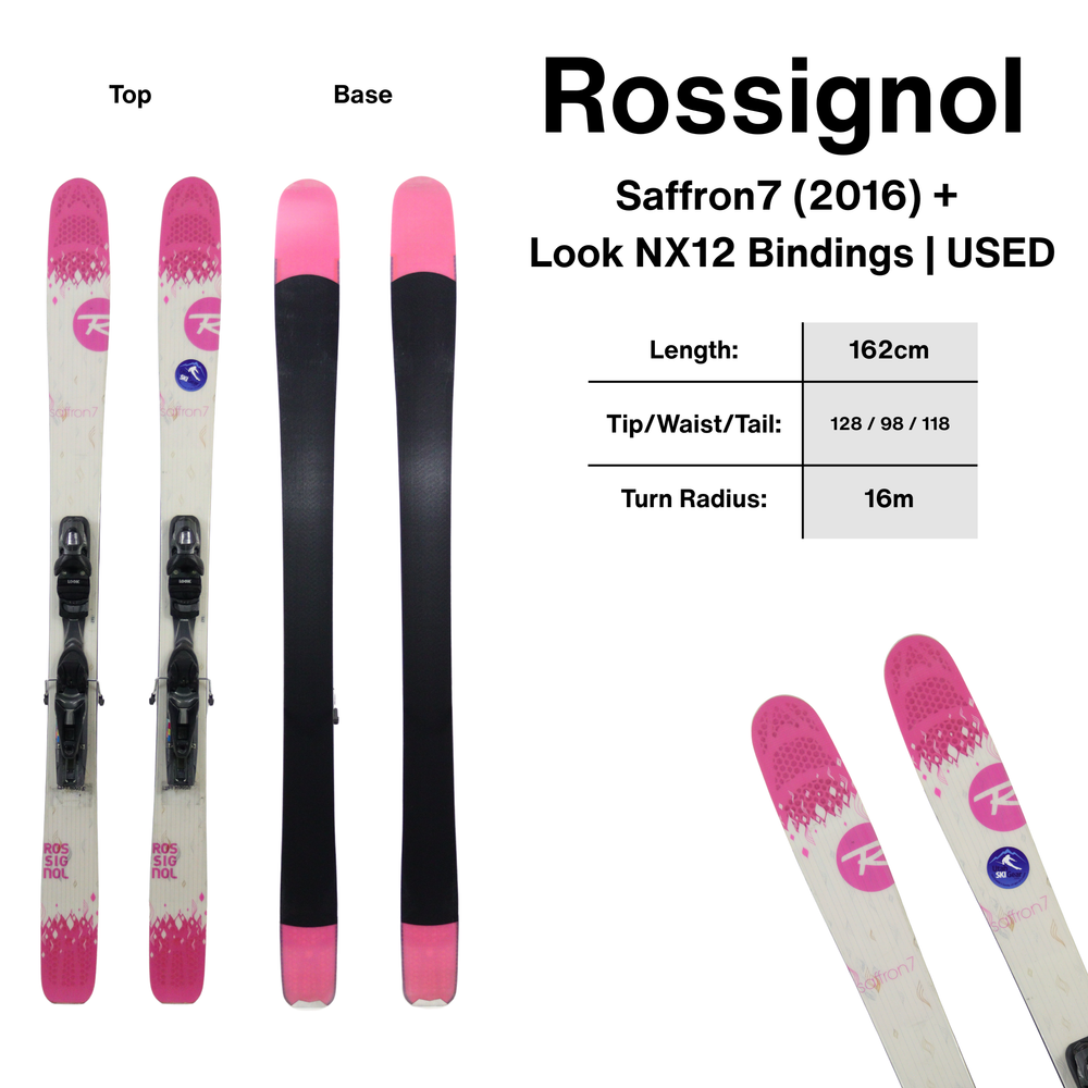 Rossignol Saffron7 (2016) + Look NX12 Binding - USED SKIS Rossignol