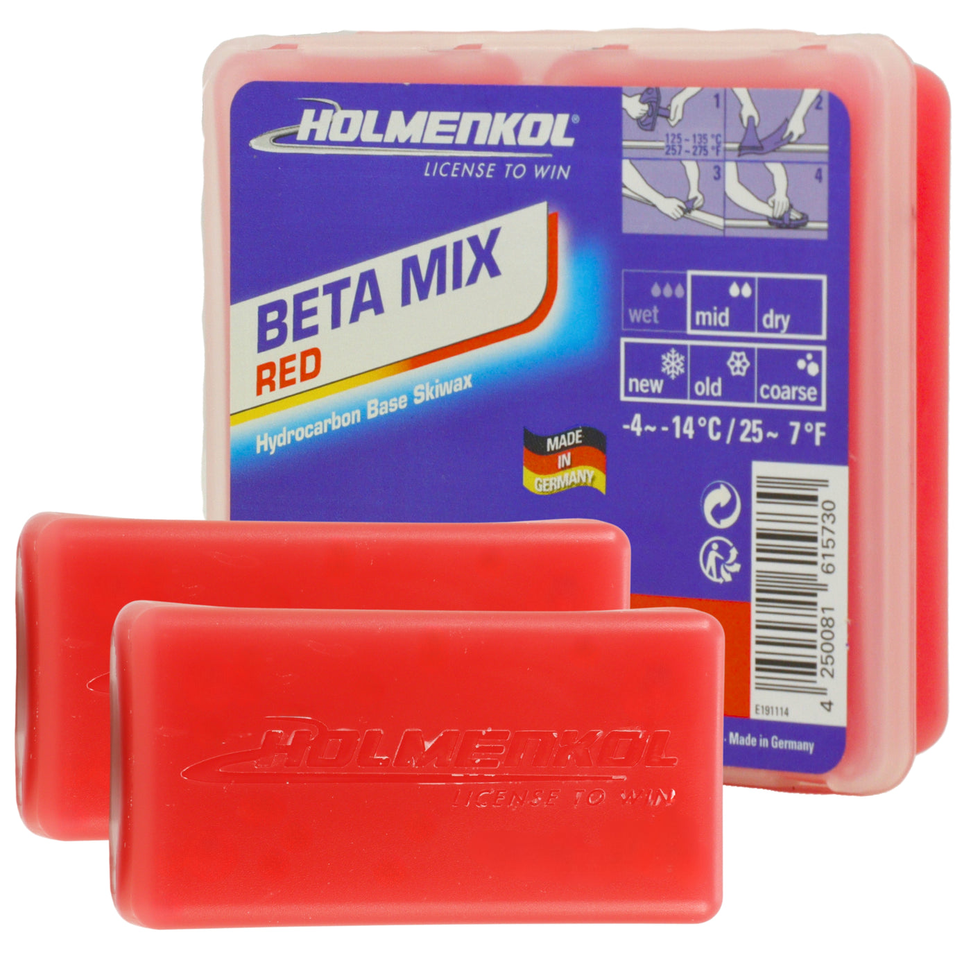 Holmenkol BetaMix Red Ski Wax - 70g SKI & SNOWBOARD WAX Holmenkol