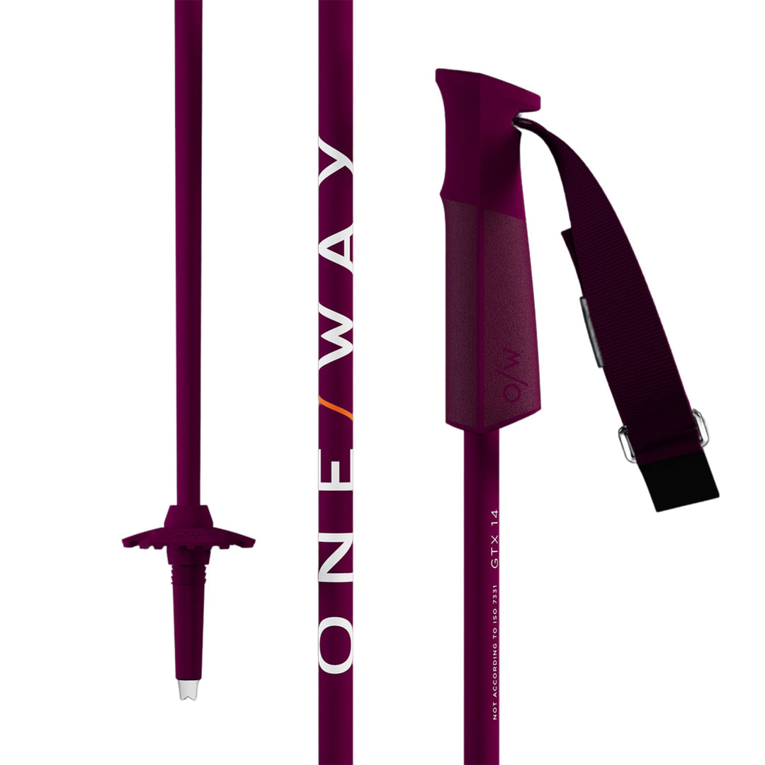 One Way GTX Ski Poles - 2026 SKI POLES One Way 140cm Blackberry
