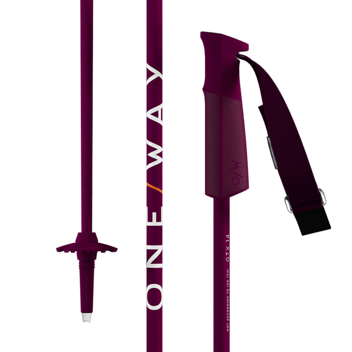 One Way GTX Ski Poles - 2026 SKI POLES One Way 140cm Blackberry