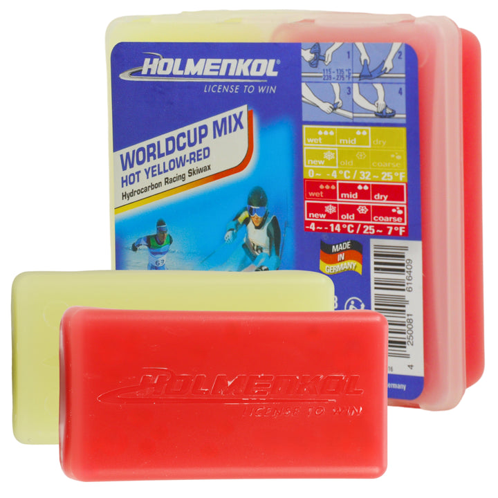Holmenkol WorldCup Mix - Alpha Yellow & Beta Red - 70g SKI & SNOWBOARD WAX Holmenkol