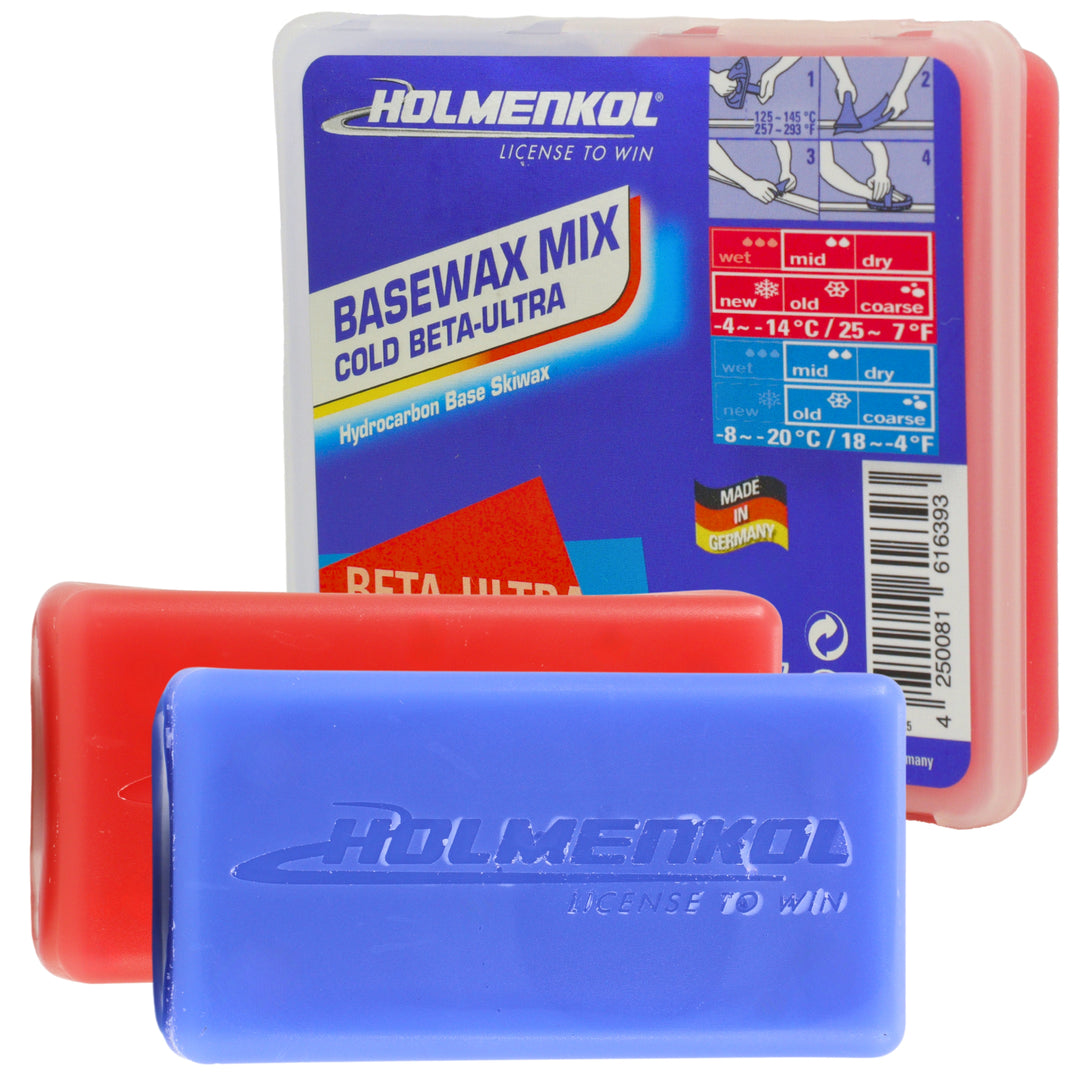 Holmenkol WorldCup Mix Cold - 35g Betamix Red & 35g Ultramix Blue SKI & SNOWBOARD WAX Holmenkol