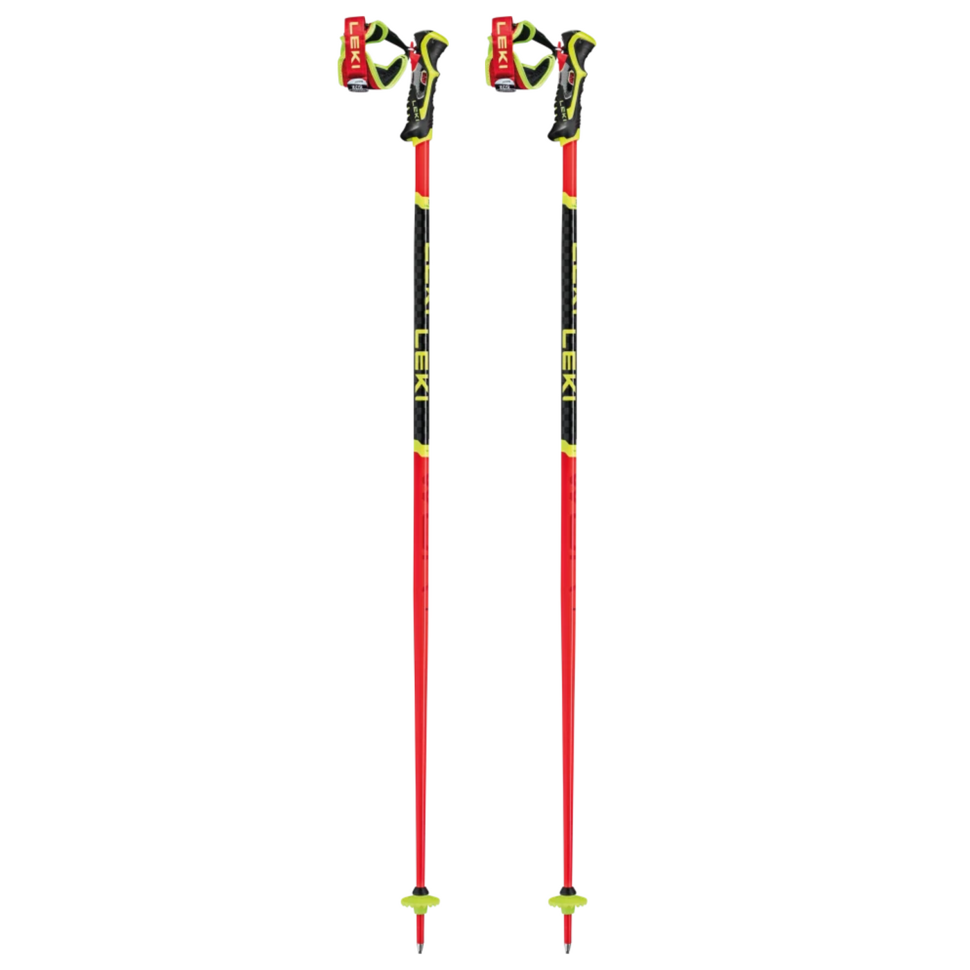 Leki WCR SL 3D Ski Racing Poles 2025 - OPEN BOX RETURN SKI POLES Leki 120cm Red-Black-Yellow