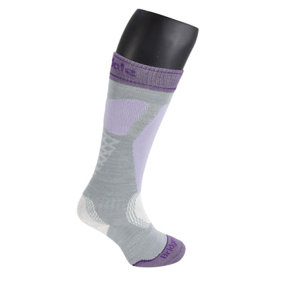 Bridgedale Easy On Merino Endurance Over Calf Ski Socks APPAREL Bridgedale Socks Grey/Lilac S 