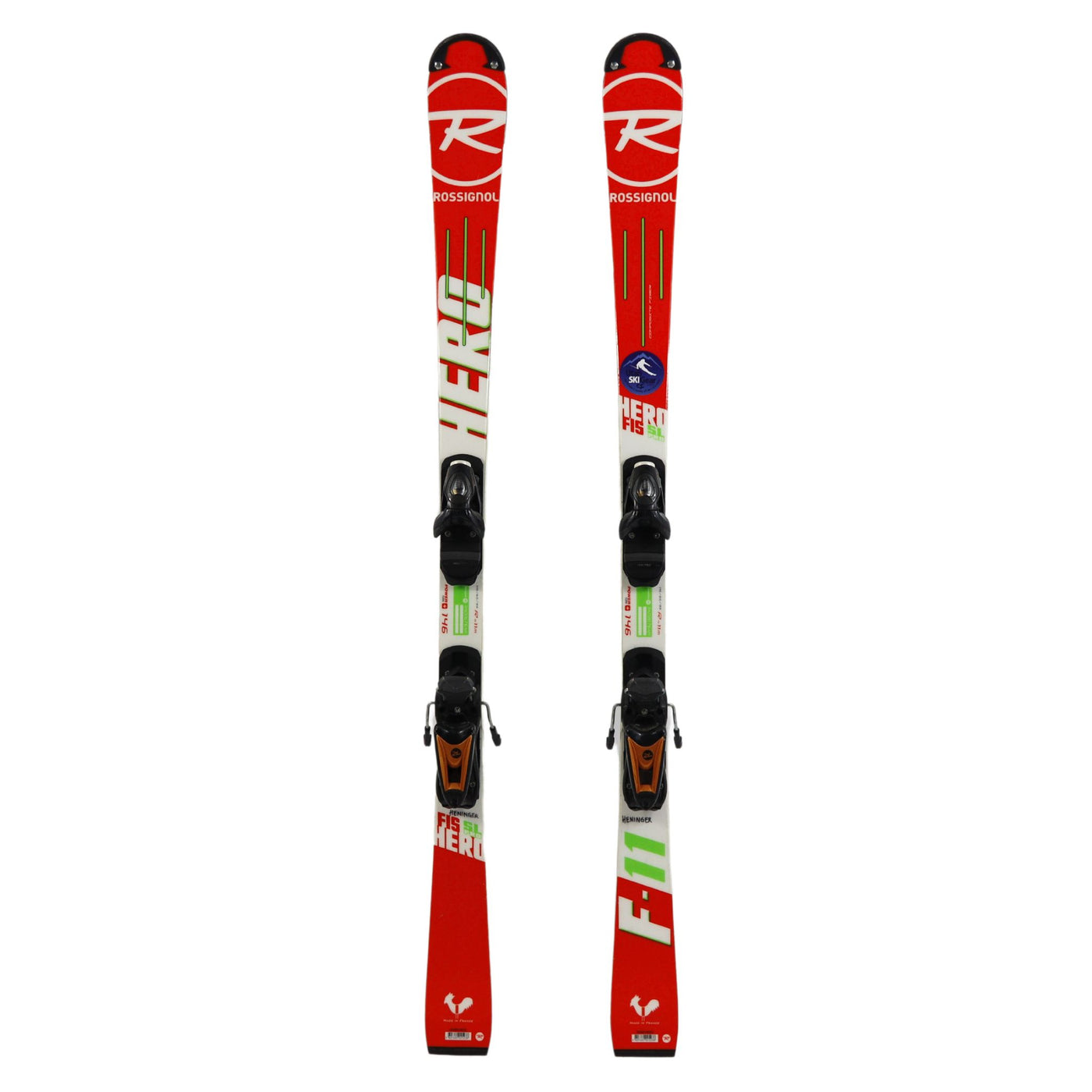 Rossignol Hero Jr Fis SL Pro 146cm Ski + Rossignol Jr Bindings- USED SKIS Rossignol 146cm  