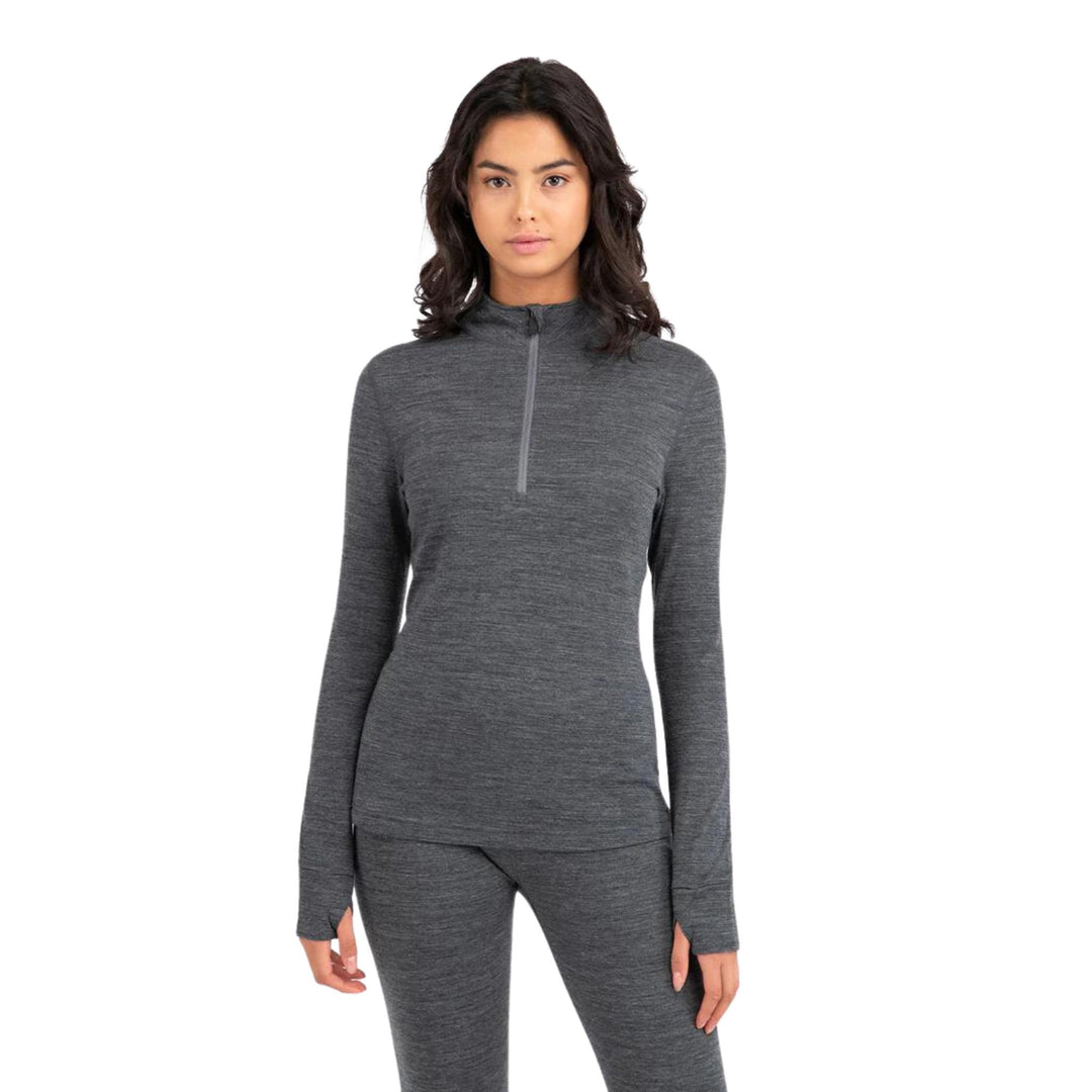 Terramar Women's Ultra Merino 2.0 - 1/2 Zip Shirt APPAREL Terramar CHARCOAL HEATHER S 