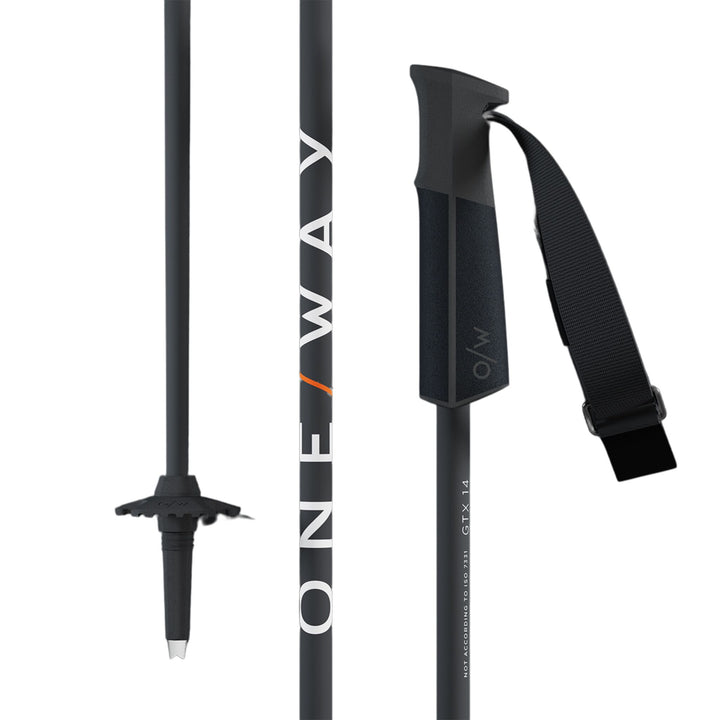 One Way GTX Ski Poles - 2026 SKI POLES One Way 140cm Grey
