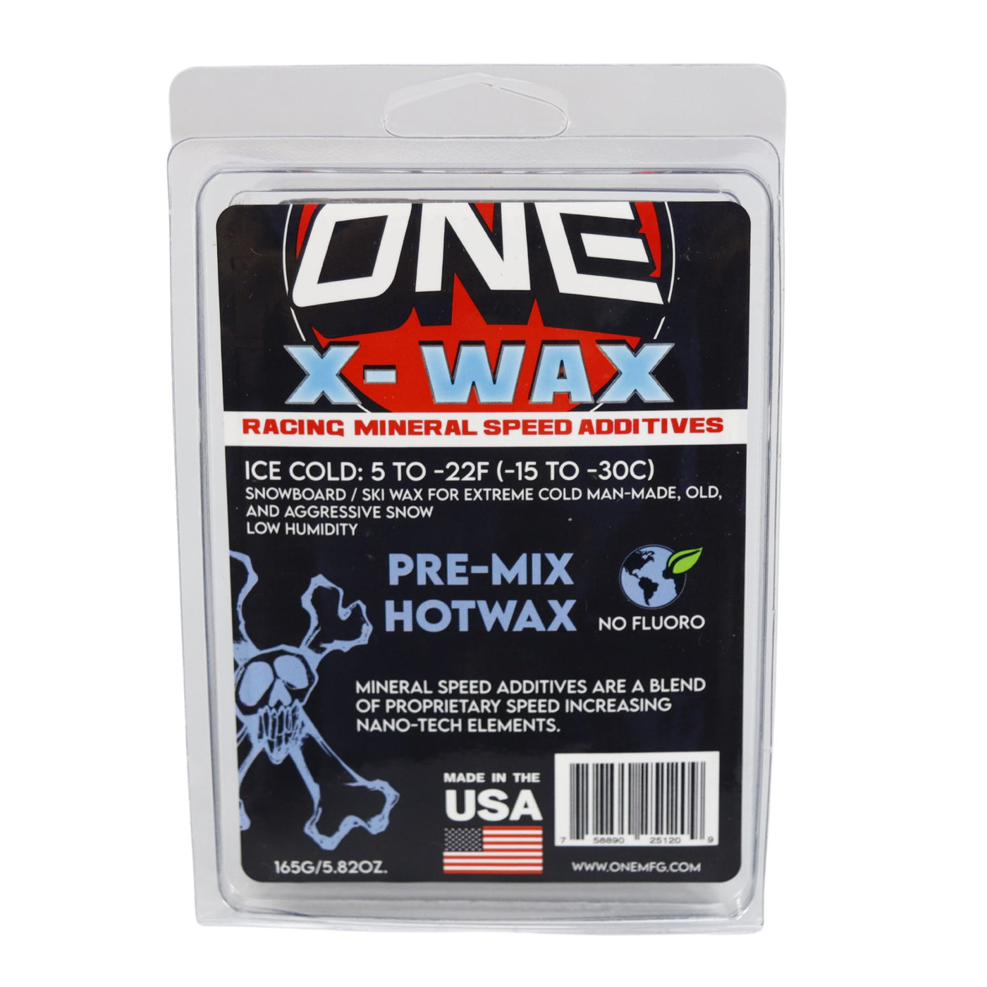 One MFG X-Wax Pre-Mix Ice 165g SKI & SNOWBOARD WAX OneBall Ice  