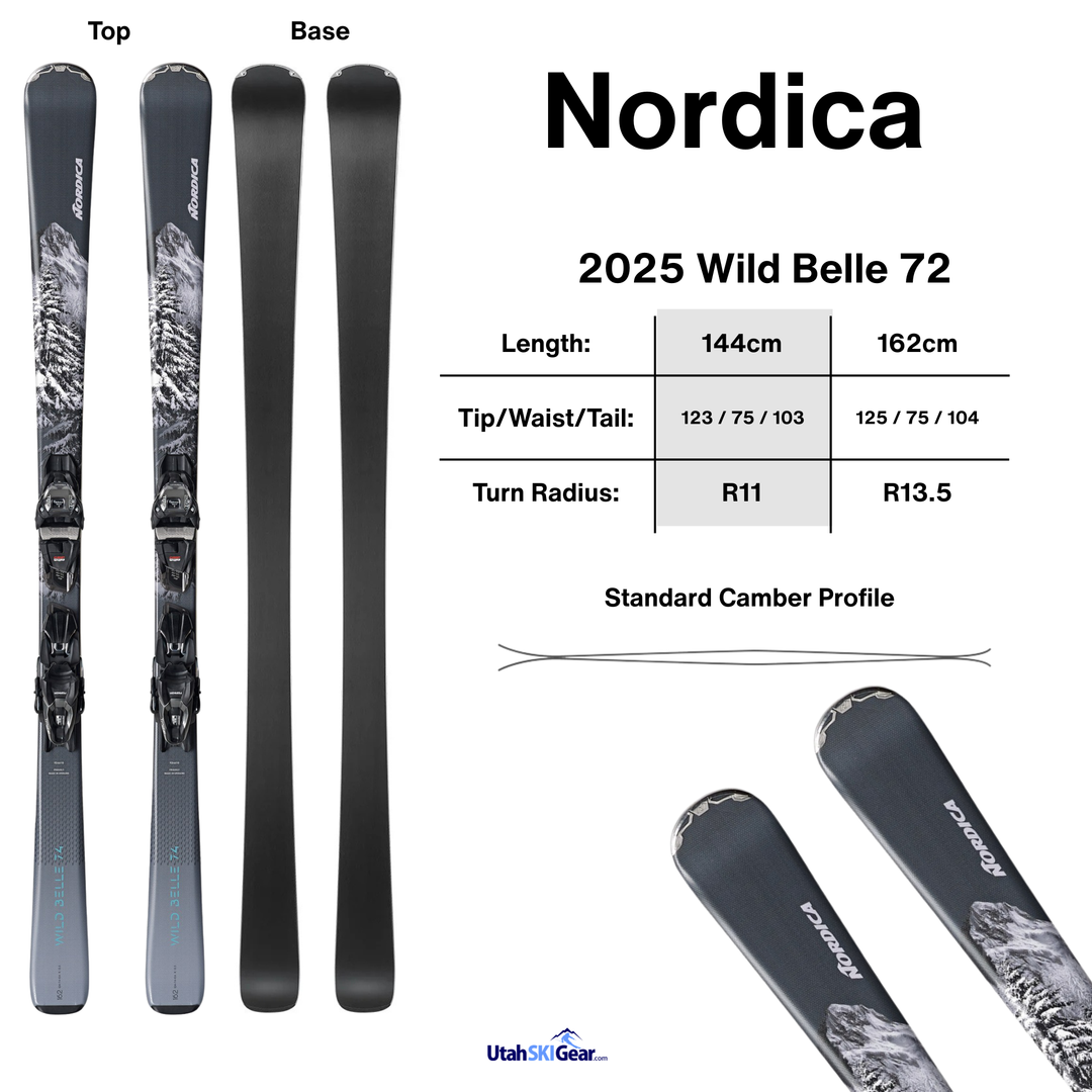 Nordica Wilde Belle 74 Women's Skis + Bindings 2025 – Utah Ski Gear Nordica Wilde Belle 74 Women's Skis + Bindings 2025 – Utah Ski Gear