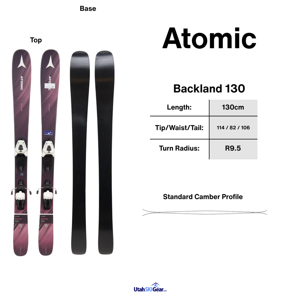 Atomic BackLand Girl Skis 2023 - 130cm w/L6 GW Bindings - USED USED SKIS Utah Ski Gear