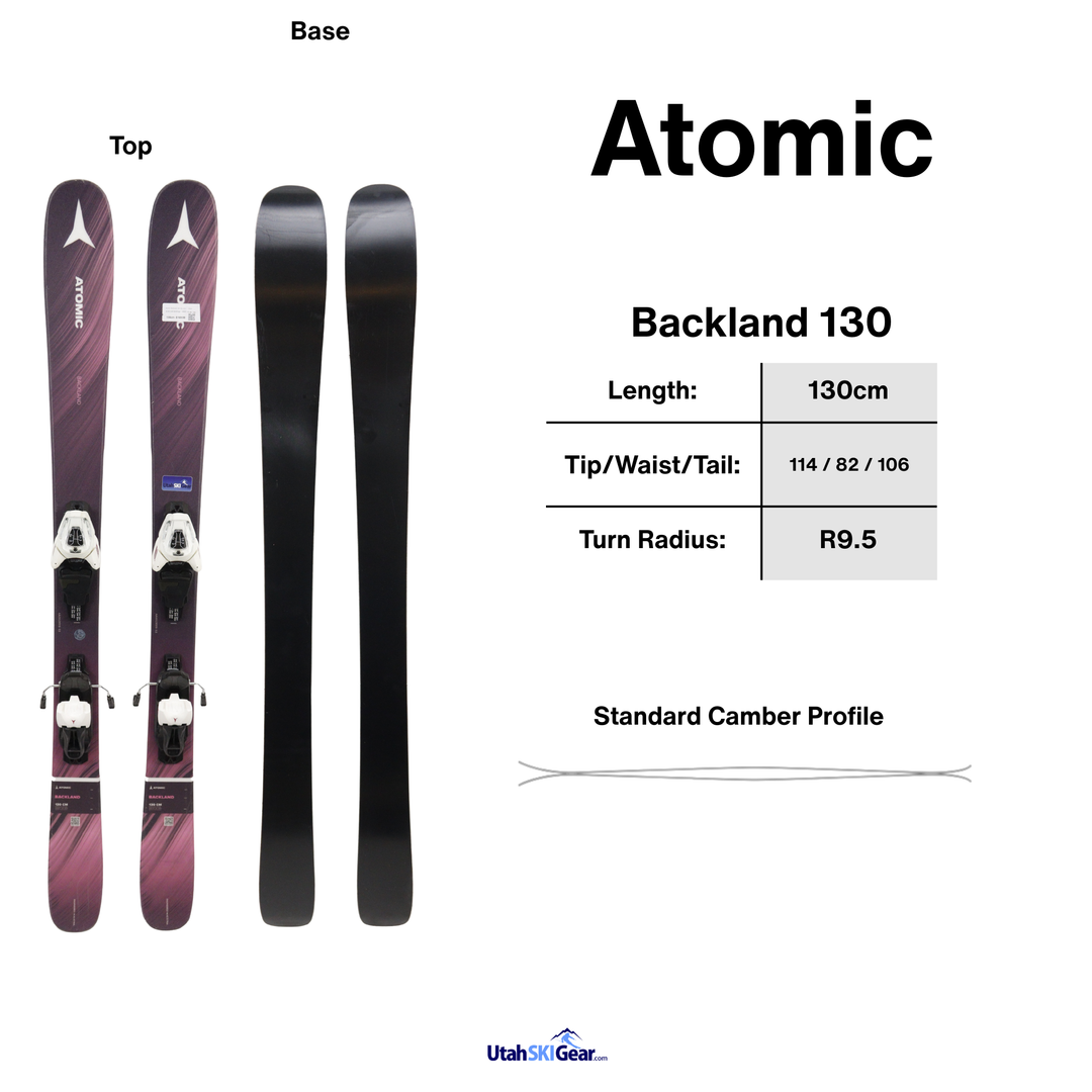 Atomic BackLand Girl Skis 2023 - 130cm w/L6 GW Bindings - USED USED SKIS Utah Ski Gear