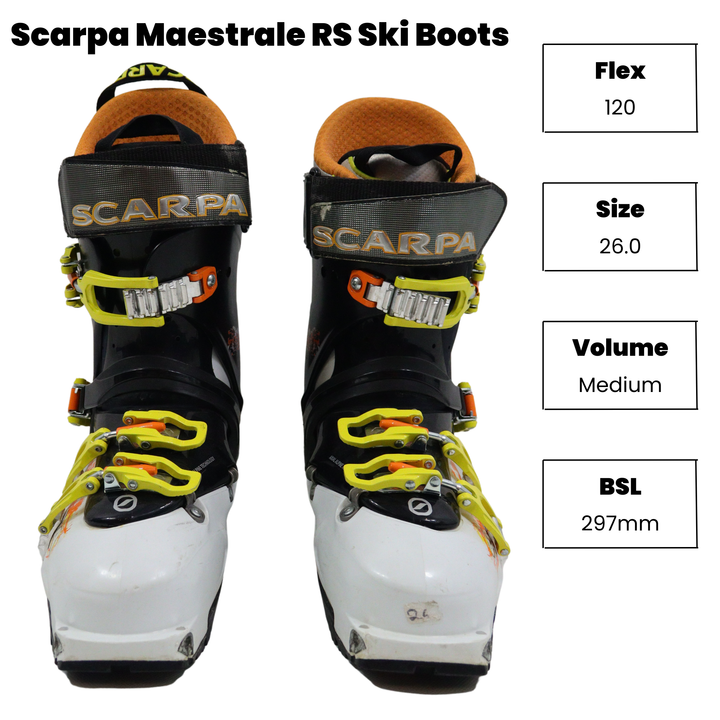 Scarpa Maestrale RS Ski Boots 2013 - Size 26.0 USED SKI BOOTS Scarpa