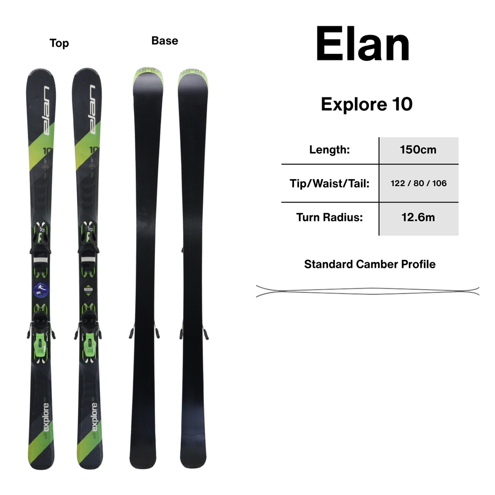 Elan Explore 10 160cm + Elan EL 10 Bindings | 2018 USED USED SKIS Elan