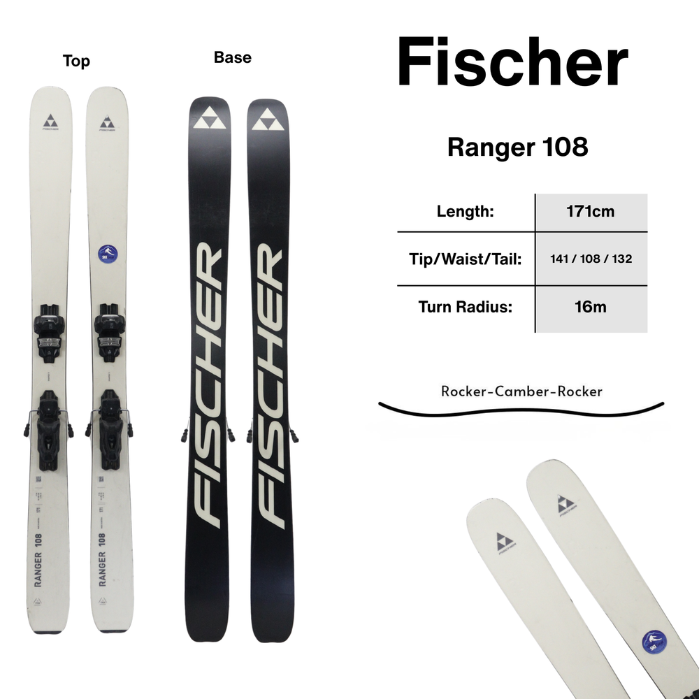 Fischer Ranger 108 171cm + Attack 11 Demo Bindings | 2024 USED USED SKIS Fischer
