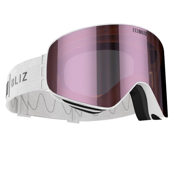 Bliz Flow Ski Goggles GOGGLES Bliz White + Brown Pink Cat3 Lens