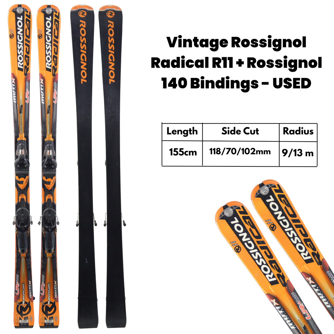 Rossignol Radical 2008 + Rossignol 140 Bindings w/ Multi X Attachments - 155cm USED USED SKIS Rossignol