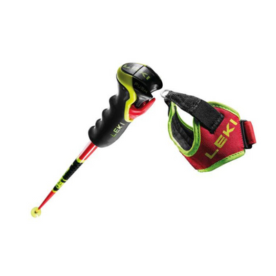 Leki Venom GS 3D Ski Racing Poles 2025 - OPEN BOX RETURN SKI POLES Leki 130cm Red-Black-Yellow