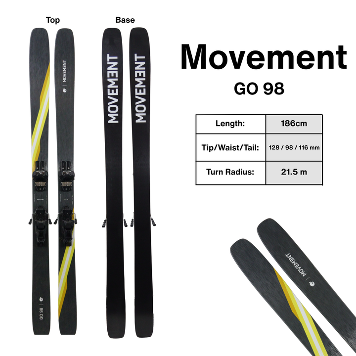 Movement GO 98 with Tyrolia Attack 14 Bindings – 186cm