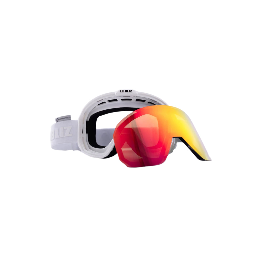 Bliz Ski Goggles - Split 16 - White with Magnetic Brown Red Cat 3 + Pink Cat 1 Lenses GOGGLES Bliz
