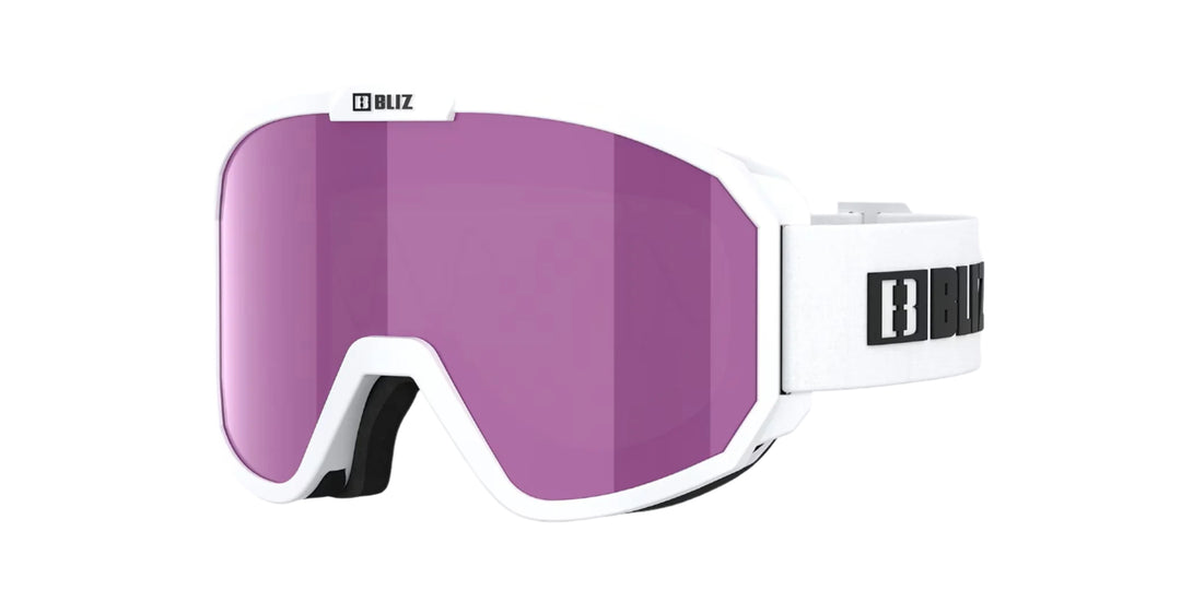 Bliz Rave JR Ski Goggles GOGGLES Bliz White + Brown Ice Pink Cat3