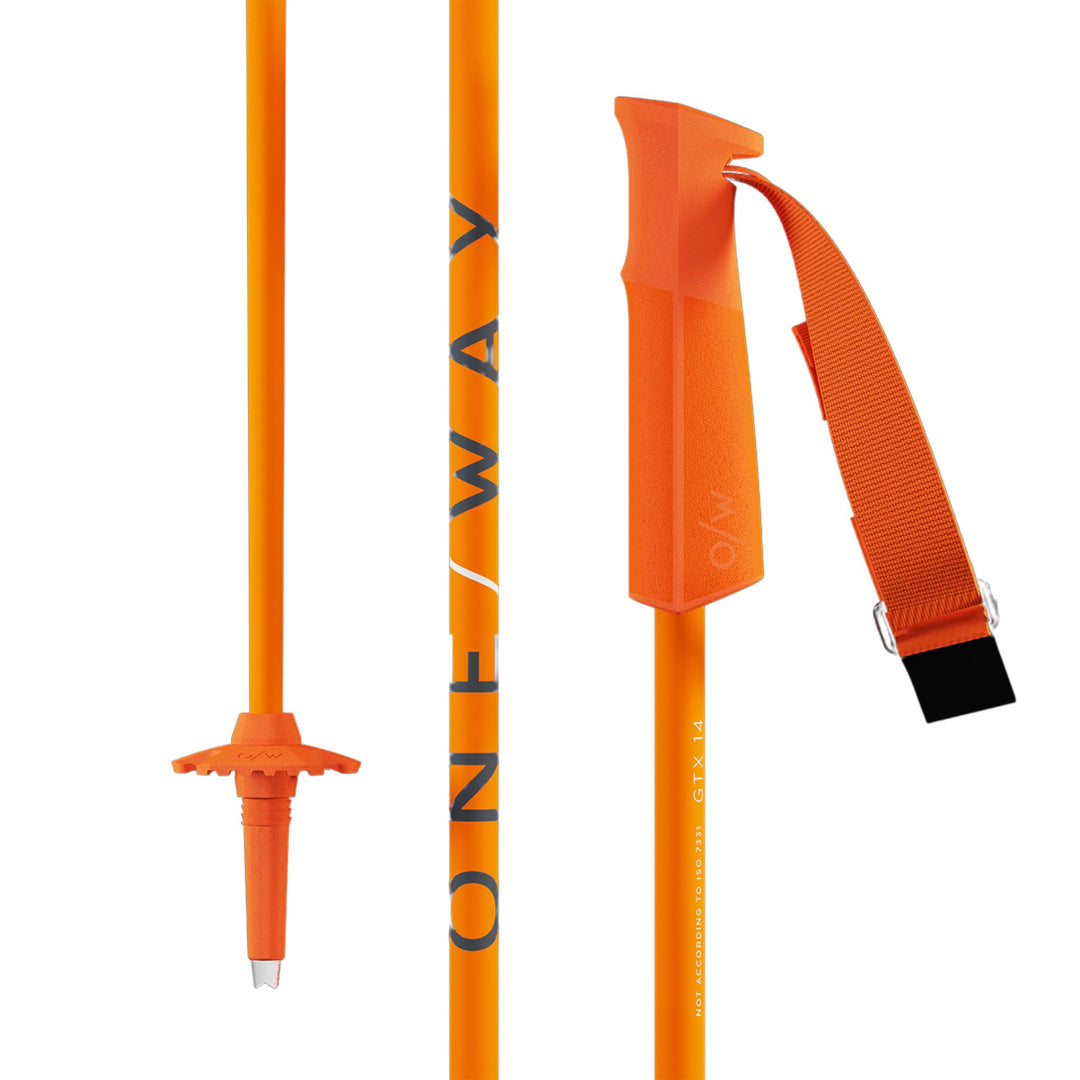 One Way GTX Ski Poles - 2026 SKI POLES One Way 140cm Orange