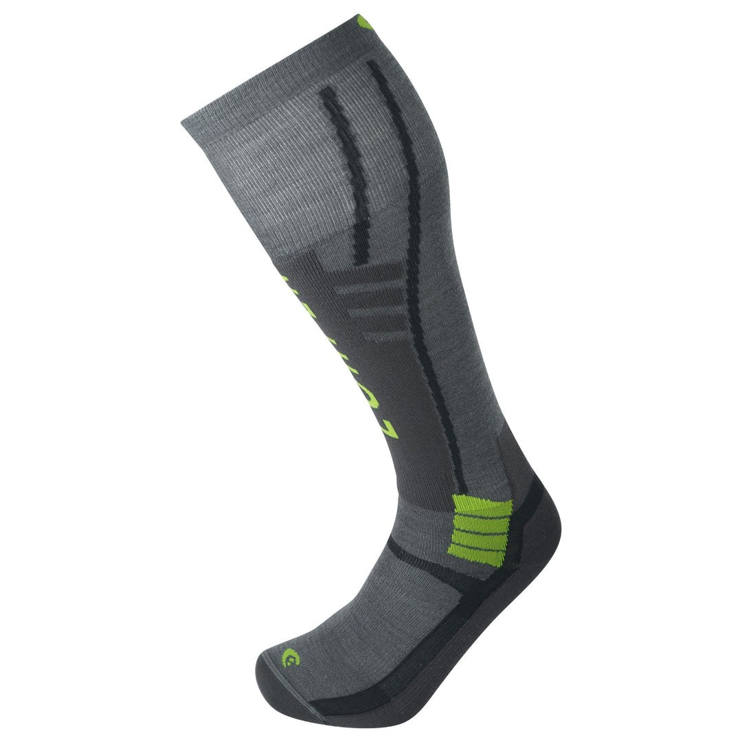 Lorpen Men's T3 Superlight Eco Ski Socks APPAREL Lorpen GREY/GREEN M 