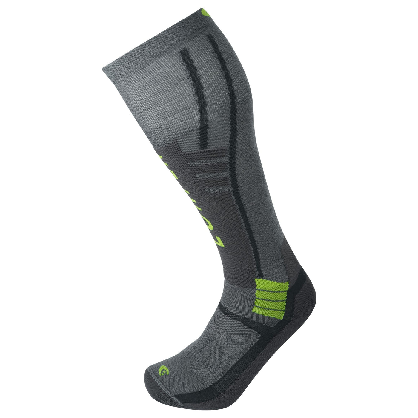 Lorpen Men's T3 Superlight Eco Ski Socks APPAREL Lorpen GREY/GREEN M 