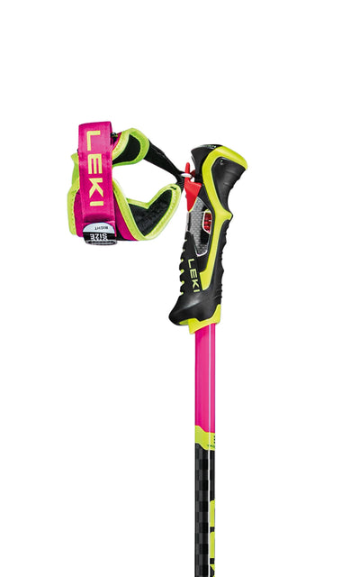 Leki Venom SL 3D Ski Racing Poles 2024 SKI POLES Leki Pink-Black-Yellow 115cm 