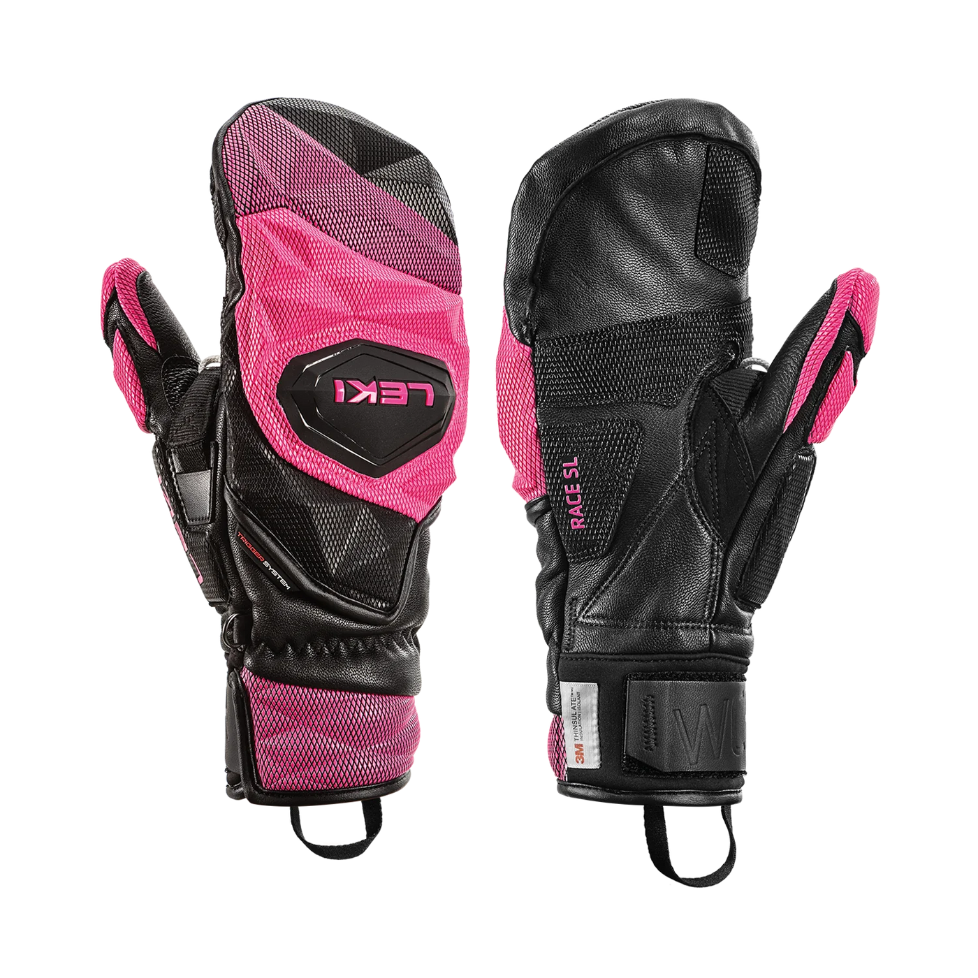 Leki WCR Venom SL 3D Race Mitt- OPEN BOX RETURN APPAREL Leki Black-Pink 7.5