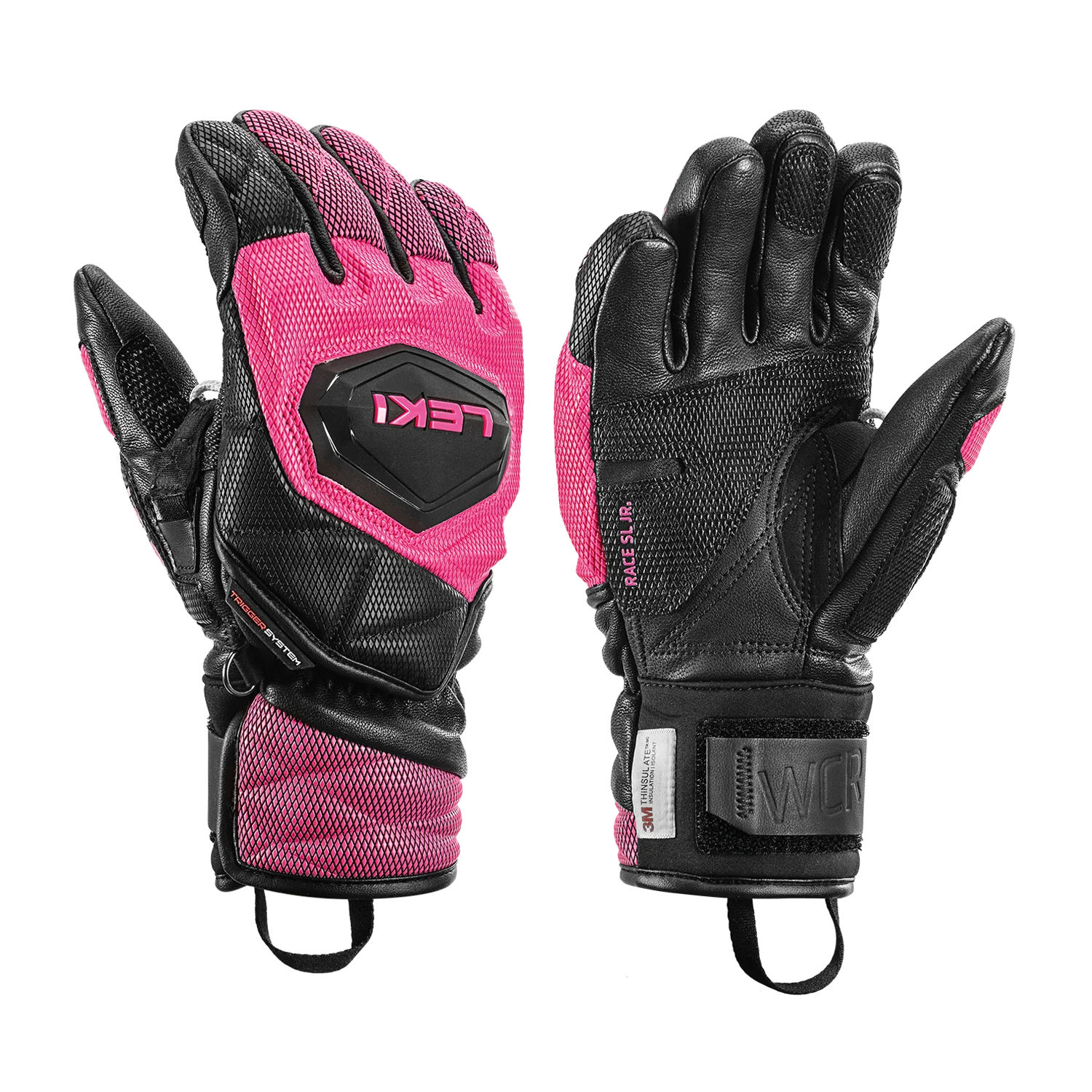 Leki WCR Venom 3D JR Race Gloves- OPEN BOX RETURN APPAREL Leki 6 Black-Pink