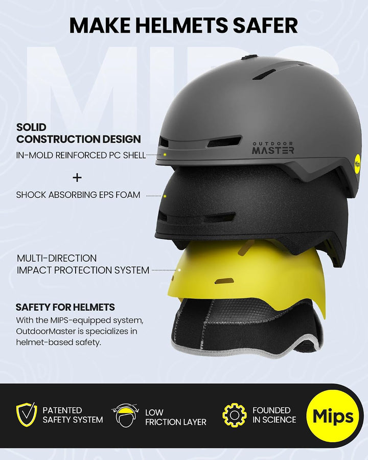 Outdoor Master Diamond 2 - Grey Ski Helmet Utah Ski Gear