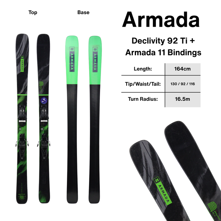 Armada Declivity 92 Ti with Armada 11 Bindings – 164cm SKIS Utah Ski Gear
