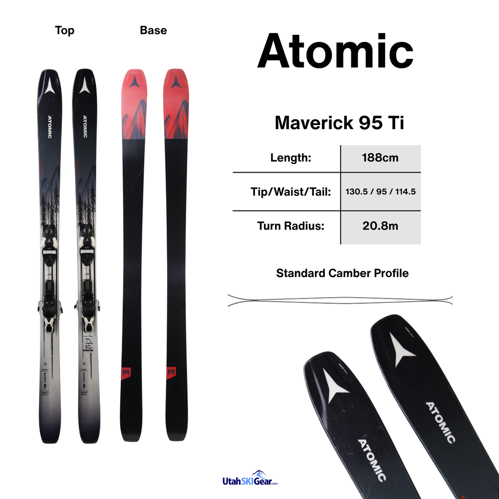 Atomic Maverick 95 TI 188cm 2024 + Atomic Strive Eleven bindings Utah Ski Gear