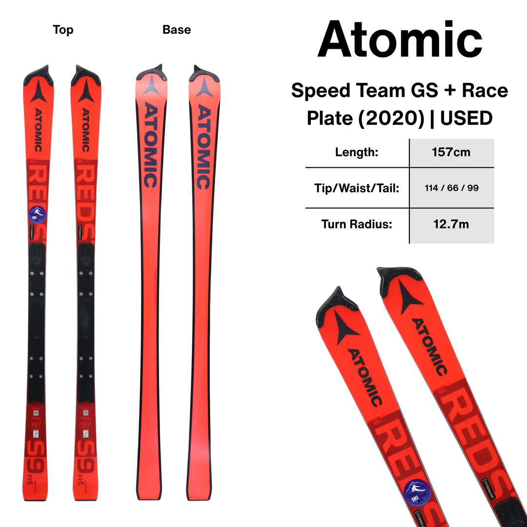 Atomic Redster S9 157cm + Race Plate | 2022 USED SKIS Atomic