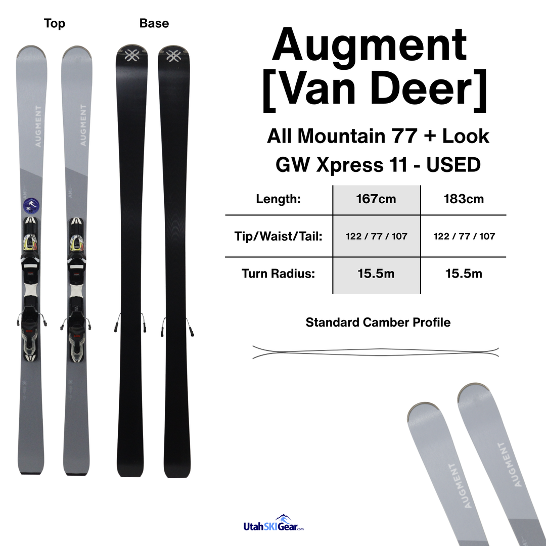 Augment All Mountain 77 Ski + Look GW Xpress 11 | USED USED SKIS Augment