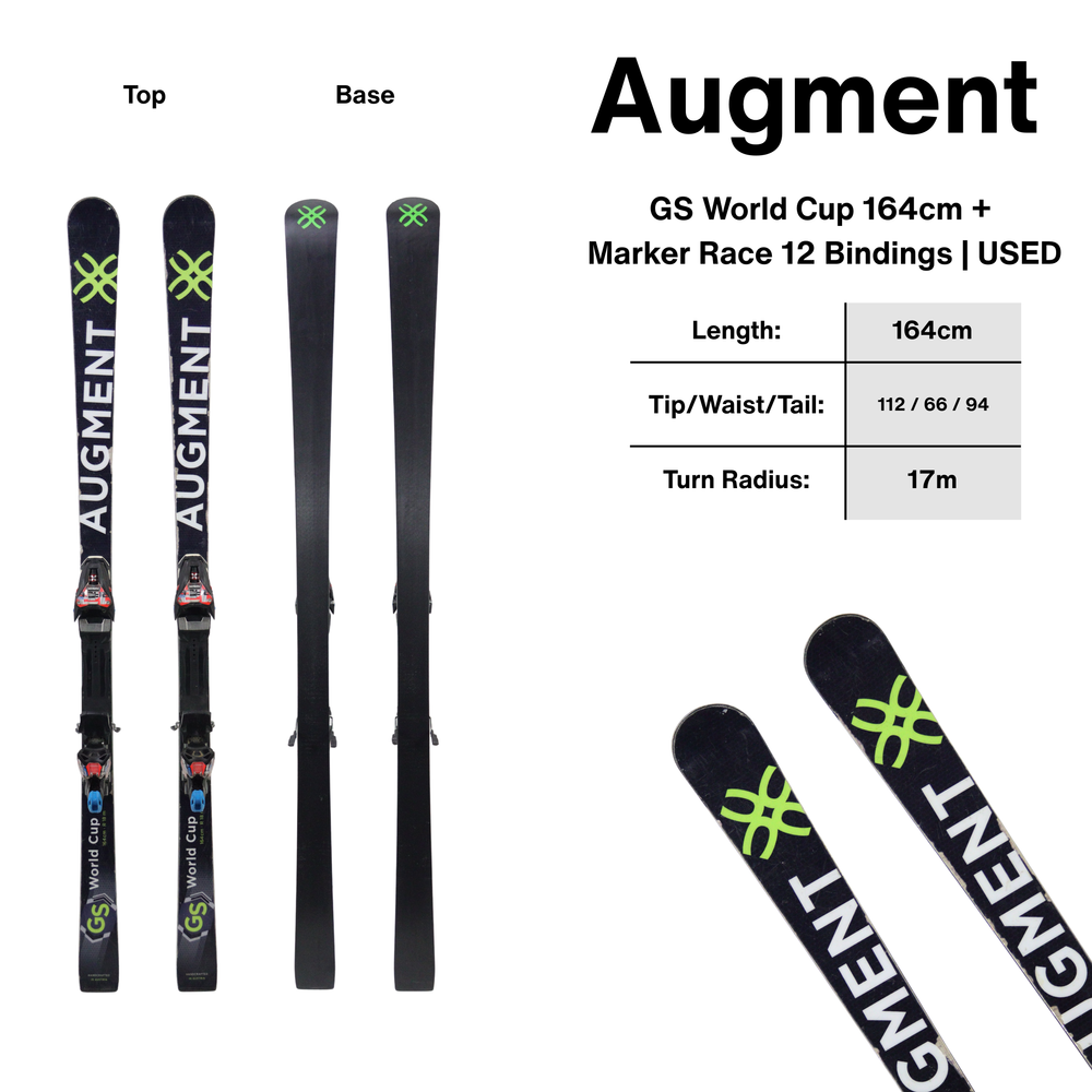 Augment [Van Deer] GS World Cup 164cm + Marker Race 12 Bindings - USED SKIS Augment