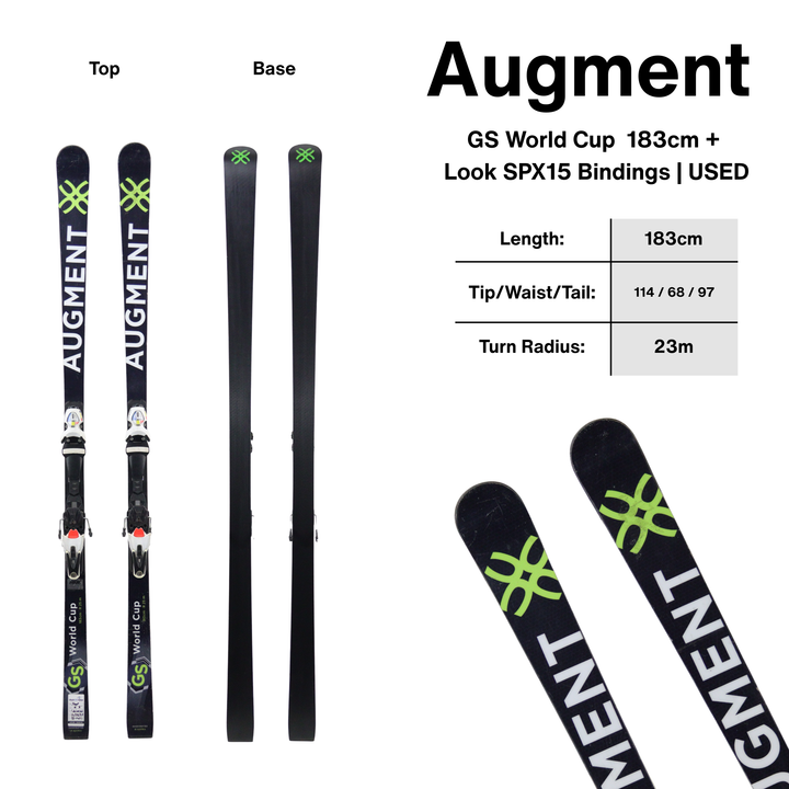 Augment [Van Deer] GS World Cup 183cm + Look SPX 15 Bindings - USED SKIS Augment