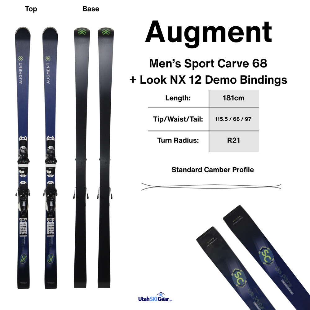 Augment [Van Deer] Men's Sport Carve 68 + Look NX 12 Demo Bindings SKIS Augment