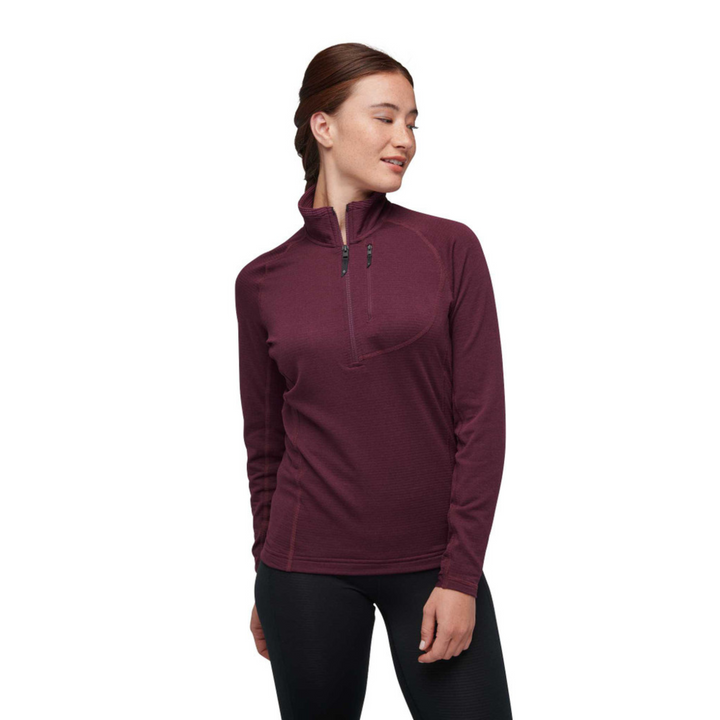 Black Diamond Women's Coefficient LT Quarter Zip Pullover APPAREL Black Diamond Blackberry S 