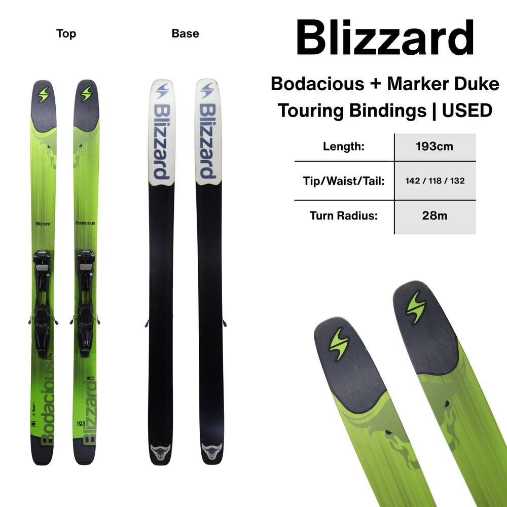 Blizzard Bodacious + Marker Duke Touring Binding | 193cm - USED SKIS Utah Ski Gear
