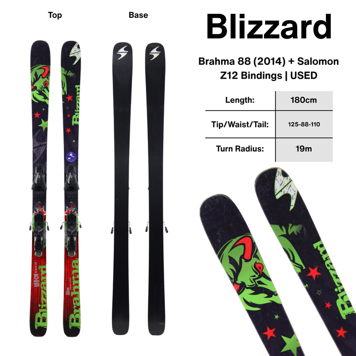 Blizzard Brahma 88 (2014) + Salomon Z12 Bindings | 180cm - USED USED SKIS Blizzard