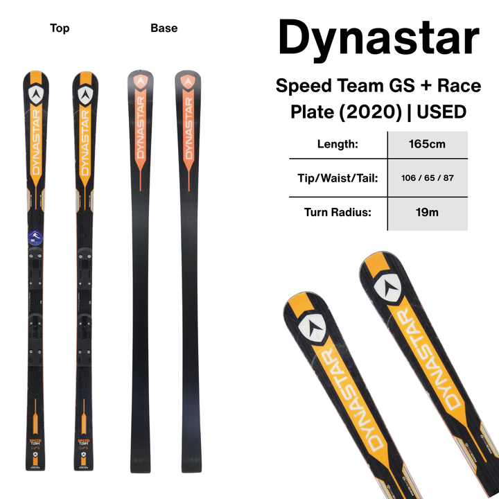 Dynastar Speed Team GS 165cm + Race Plate | 2020 USED USED SKIS Dynastar
