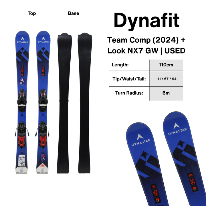 Dynastar Team Comp 110cm Skis + Look NX7 GW Binding | 2024 USED USED SKIS Dynastar